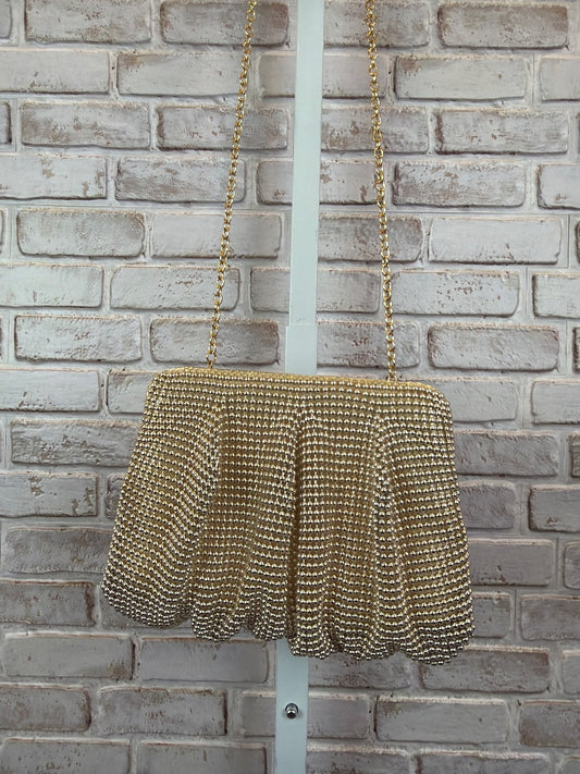 Jessica McClintock Crossbody Clutch, Gold, One Size, Used - Excellent