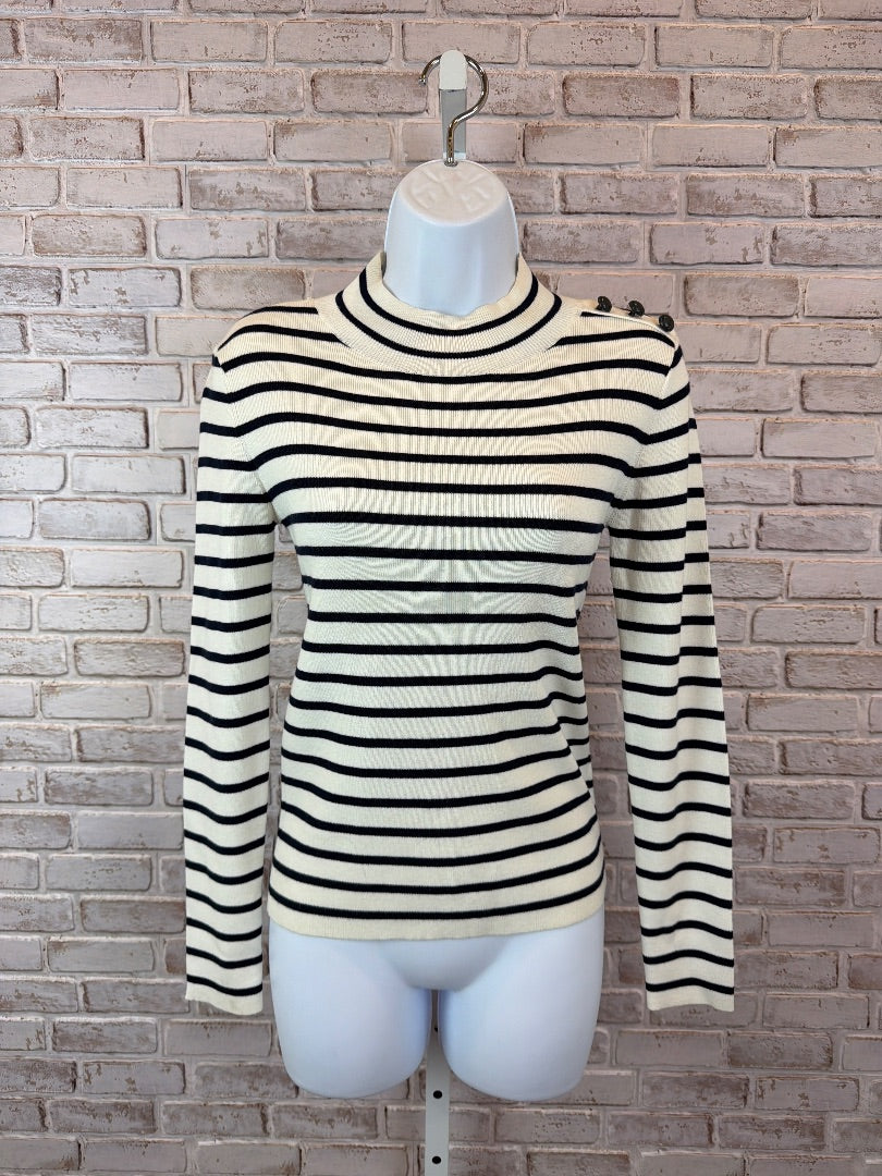 White House Black Market Shirt, Navy/white stripes, XS, Used - Good