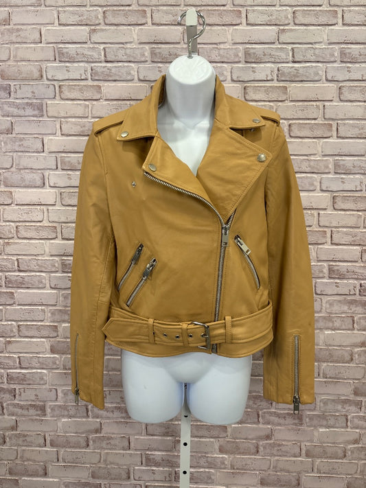 Walter baker Leather Jacket, Yellow, Small, New With Tags
