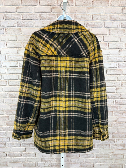 Brass plum Jacket, Black/yellow plaid, Medium, Used - Excellent