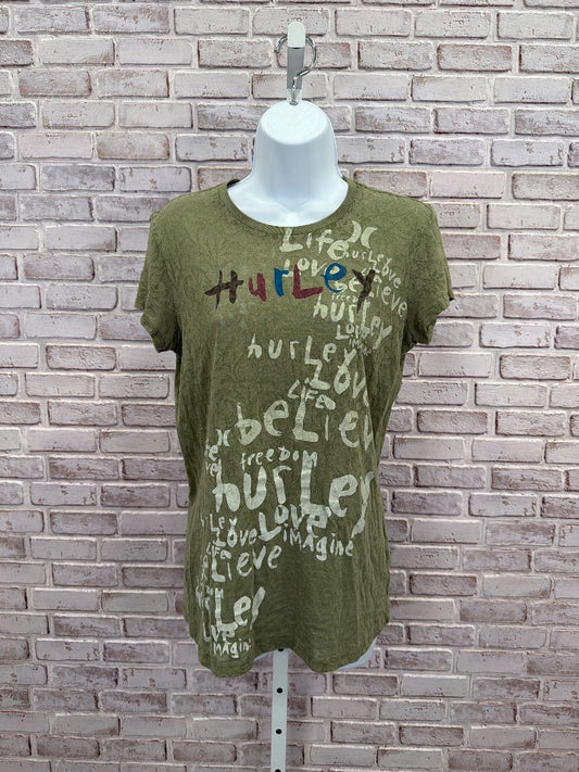 Hurley Tee shirt, Green multi, Large, Used - Good