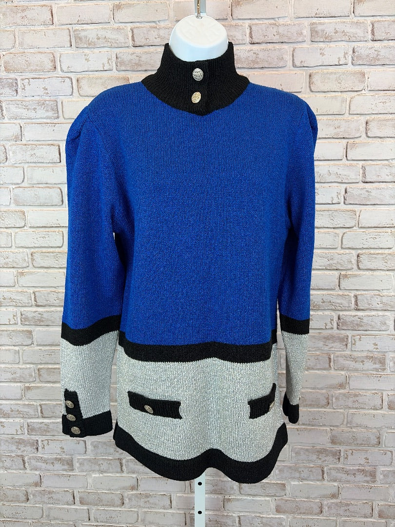 Ann Wi Sweater, Blue/silver/black, Medium, Used - Excellent
