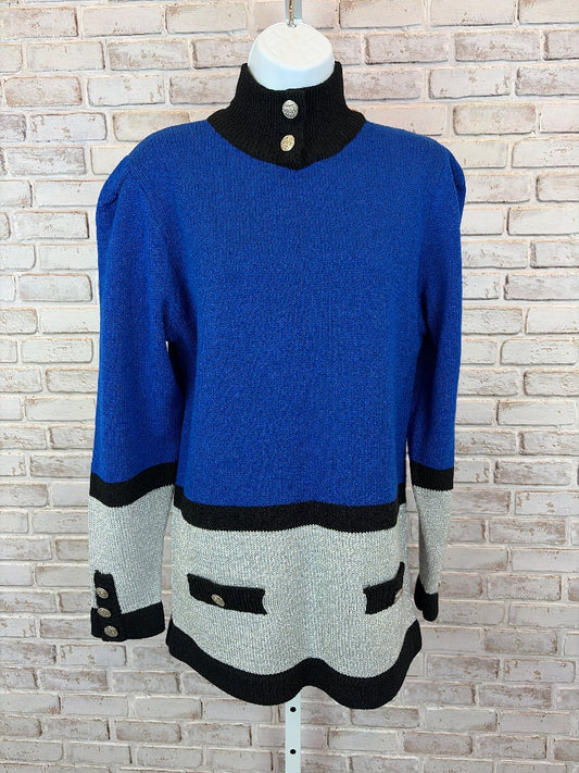 Ann Wi Sweater, Blue/silver/black, Medium, Used - Excellent