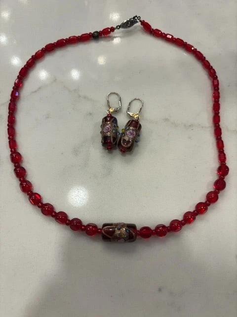 Various Jewelry - Set – Various Matching Jewelry Set, Red multi, Used - Excellent