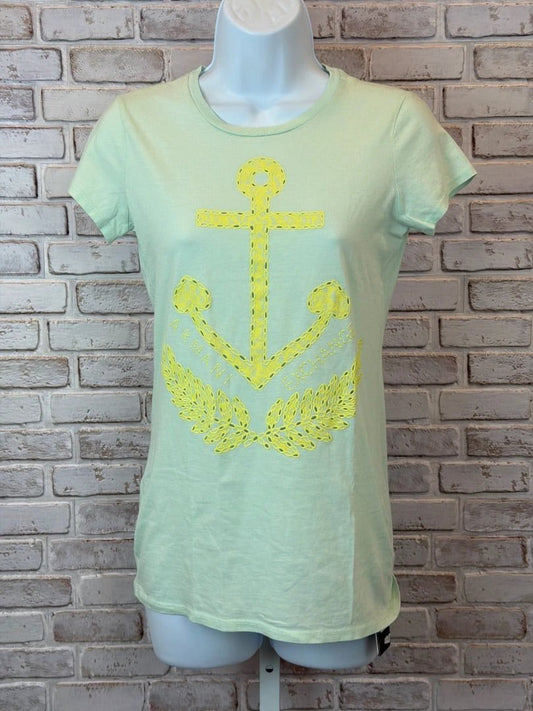 Armani Exchange Tee Shirt – Mint/Yellow, XS – New With Tags Condition