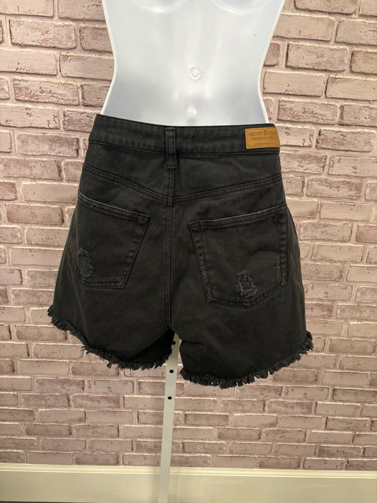 Velvet Heart Fargo Midrise Vintage Cutoff Shorts, Black denim, 28, Used - Good