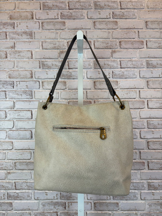 Montana West Handbag, Beige/grey, One Size, Used - Good