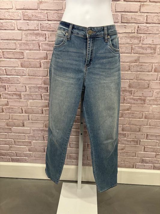 Kut High Rise Ankle Slim Straight Leg Jeans, Denim, 8, Used - Good