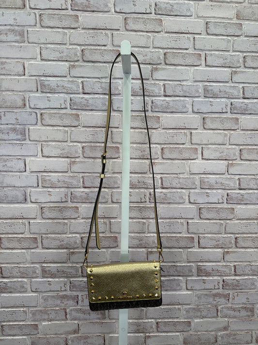 Michael Kors Crossbody, brown/gold, One Size, Used - Excellent