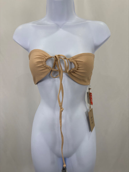 Stone fox swim Swim top, Beige, Small, New With Tags