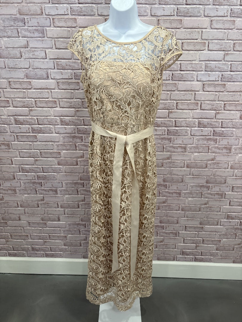 Adrianna Papell Dress, Gold, 12, Used - Good