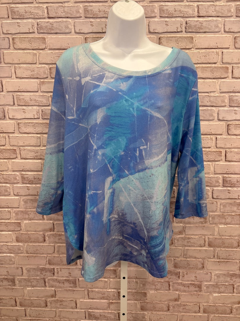 Soft Surroundings Sweater, Blue multi, Large, Used - Good