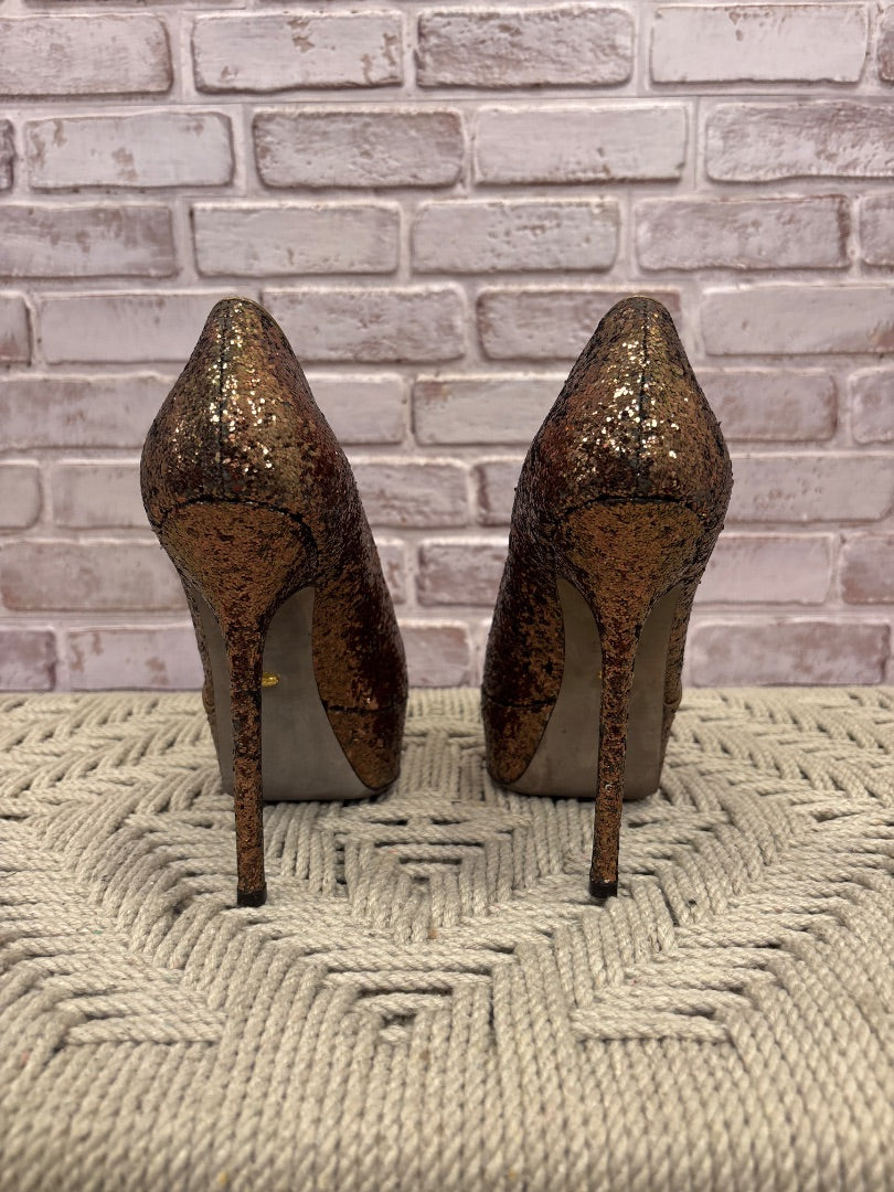 Sergio Rossi Heels, Gold, 37.5, Used - Good