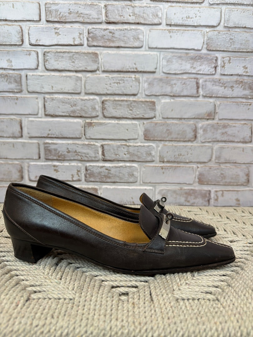 Hermes Kelly Pump Heels, Chocolate brown, 37.5, Used - Excellent