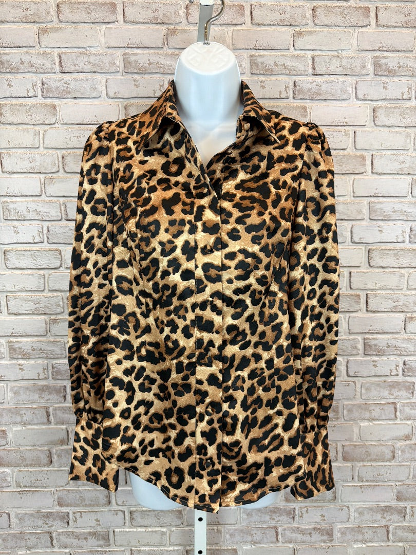 Boston Proper Shirt, Leopard, XS, Used - Excellent