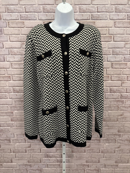 Talbots Cardigan, Black/white, XL, New With Tags
