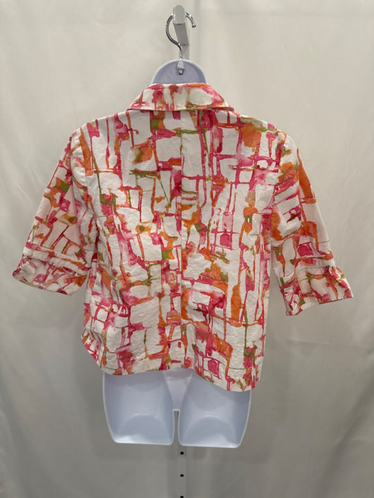 Chicos Jacket, White/pink multi, Medium
