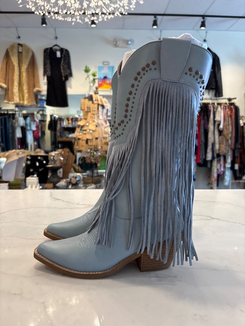 Beast fashion Cowgirl boots, Blue, 5.5