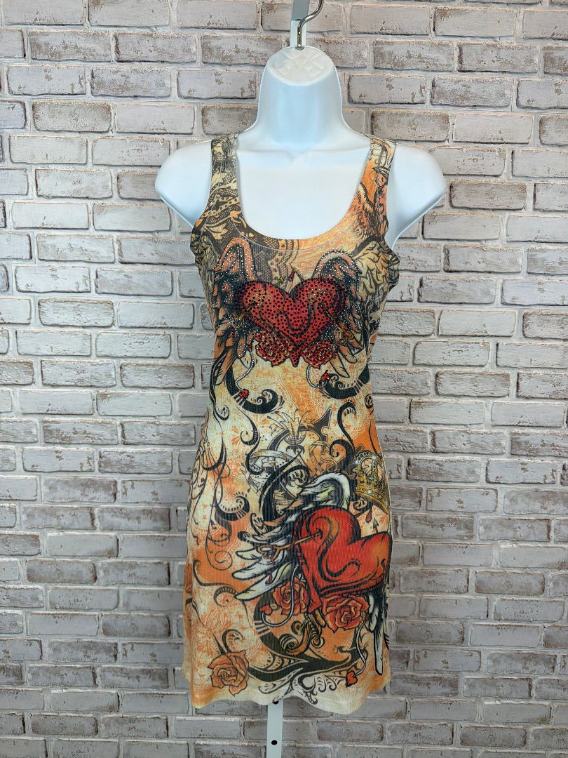 Miss Pinky Dress, Orange multi, Medium, Used - Good