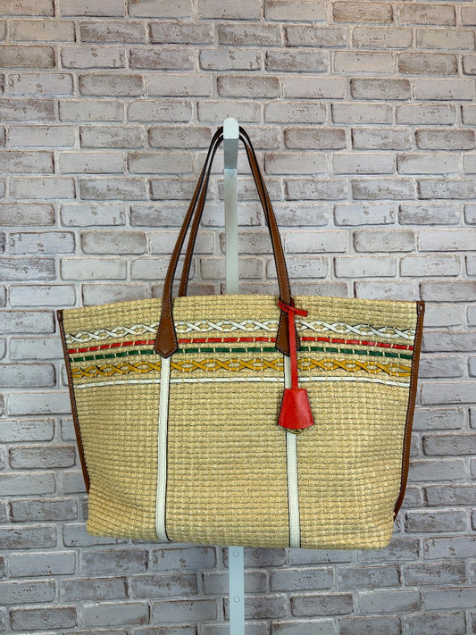 Tory Burch Perry Straw Oversized tote, Multi, One Size, New With Tags
