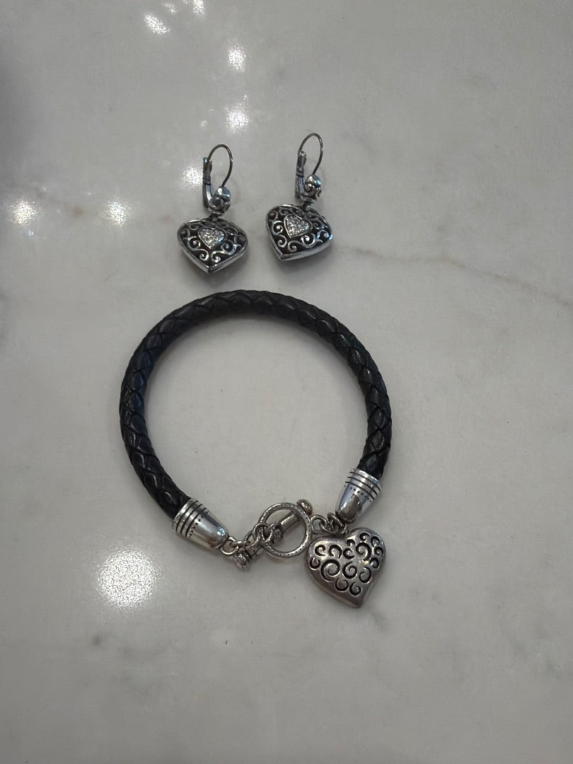 Brighton Matching Jewelry Set, silver/black, Small, Used - Good