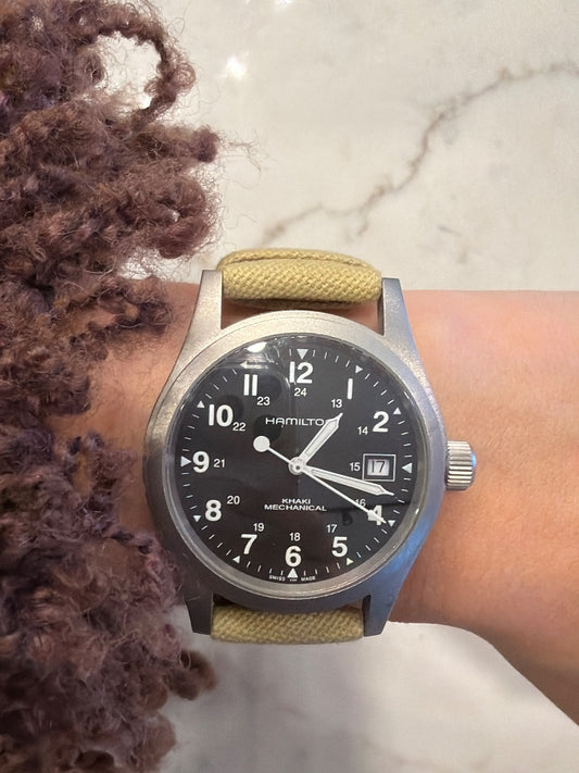 Hamilton Field Mechanical Watch, Khaki, One Size, Used - Good