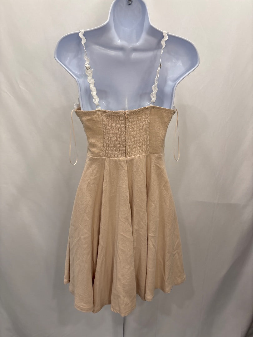 Iris Dresses, Tan/white, Small