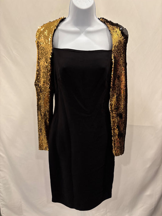 NK32 Naeem Khan Dresses, Black/gold, Small