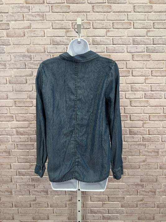 White House Black Market Shirt, Denim, 8, Used - Good