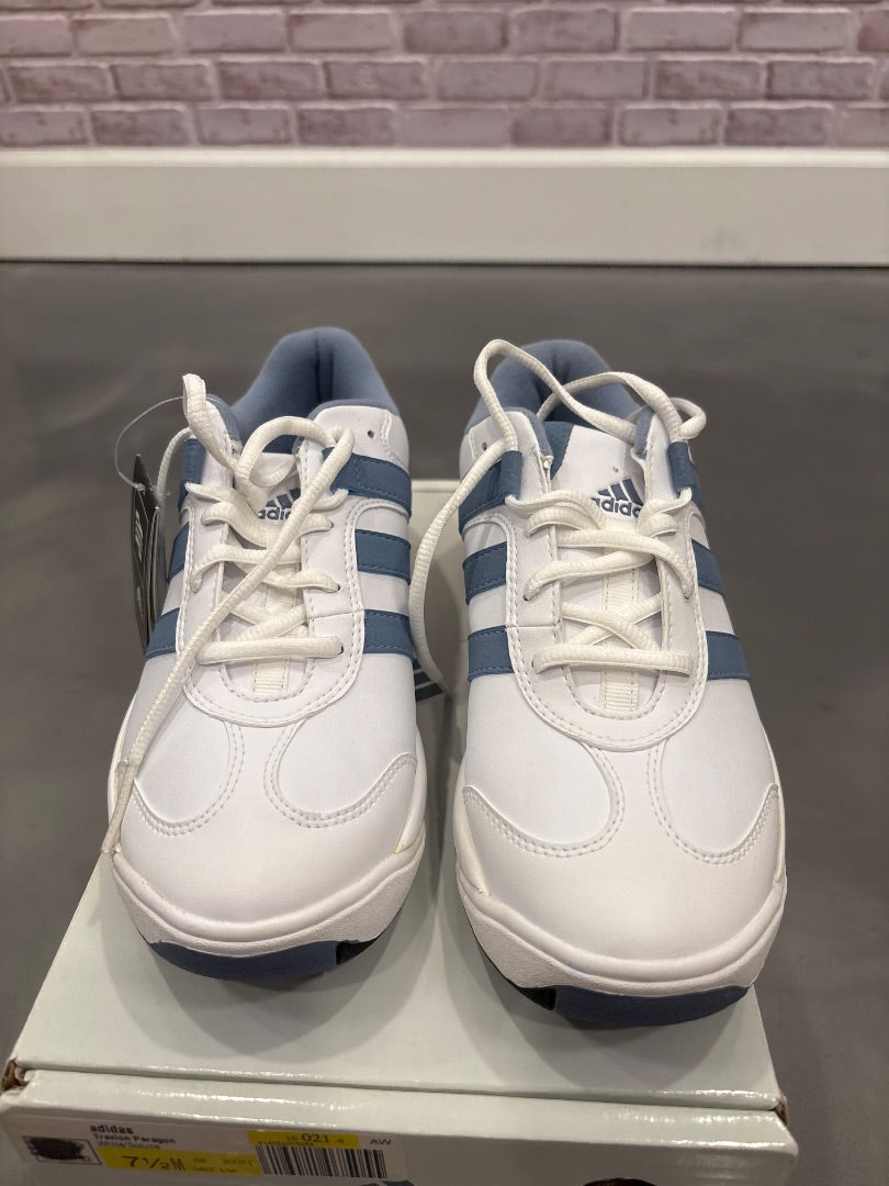 Adidas Golf Sneakers, White/blue, 7.5, Used - Good