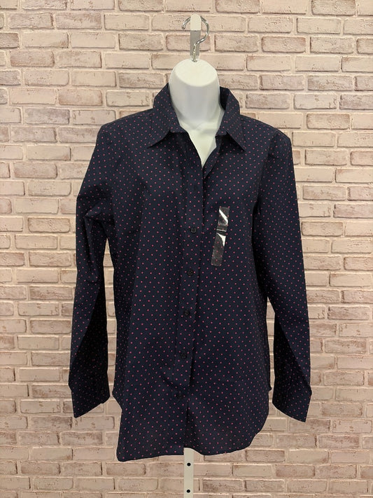 Ralph Lauren Shirt, Navy/pink polk dots, Large, New With Tags