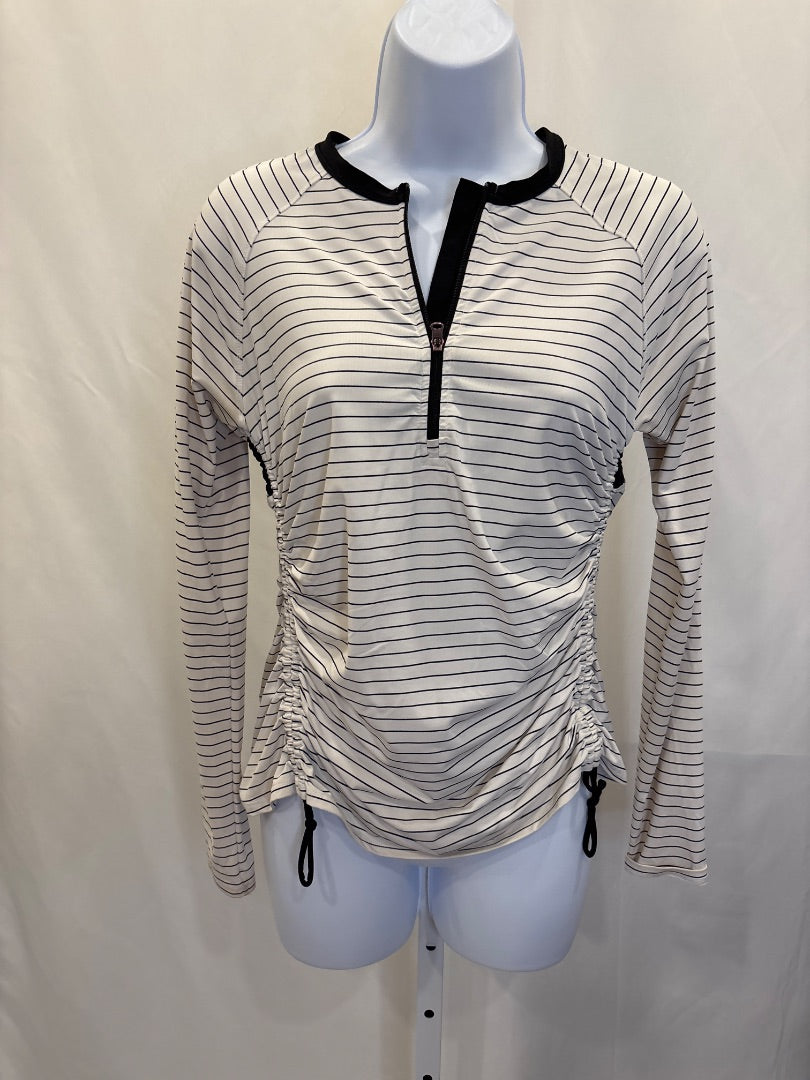 Calia Shirt, Cream/black stripes, Small
