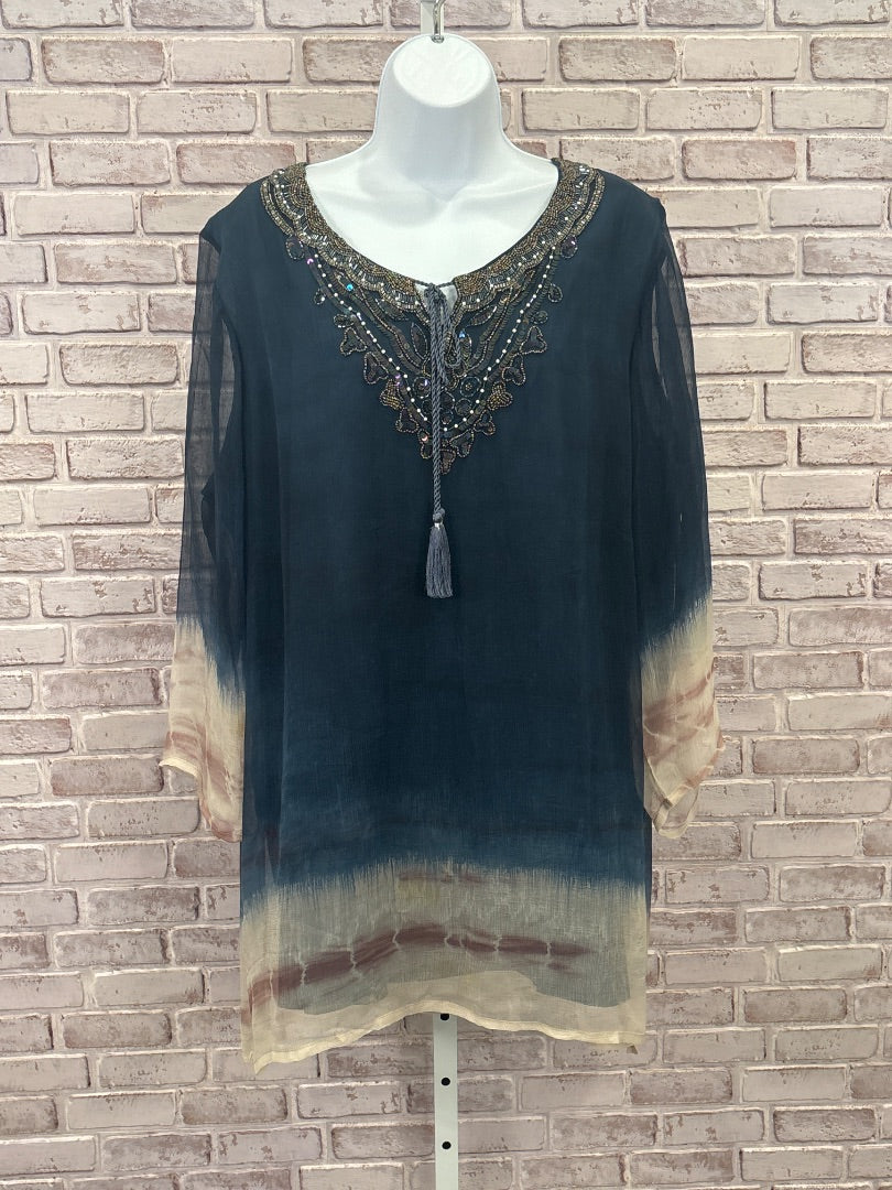 Novica Shirt, Teal multi, XXL, Used - Good