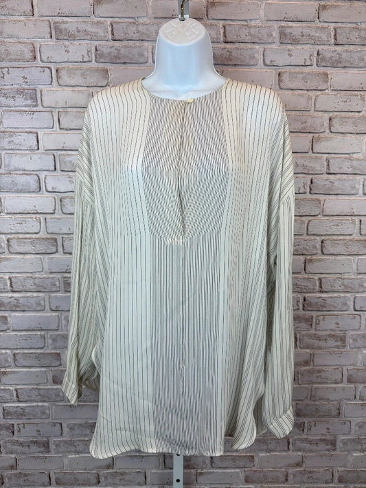Vince Top - Shirt – Vince Shirt, White/black stripes, Medium, New With Tags