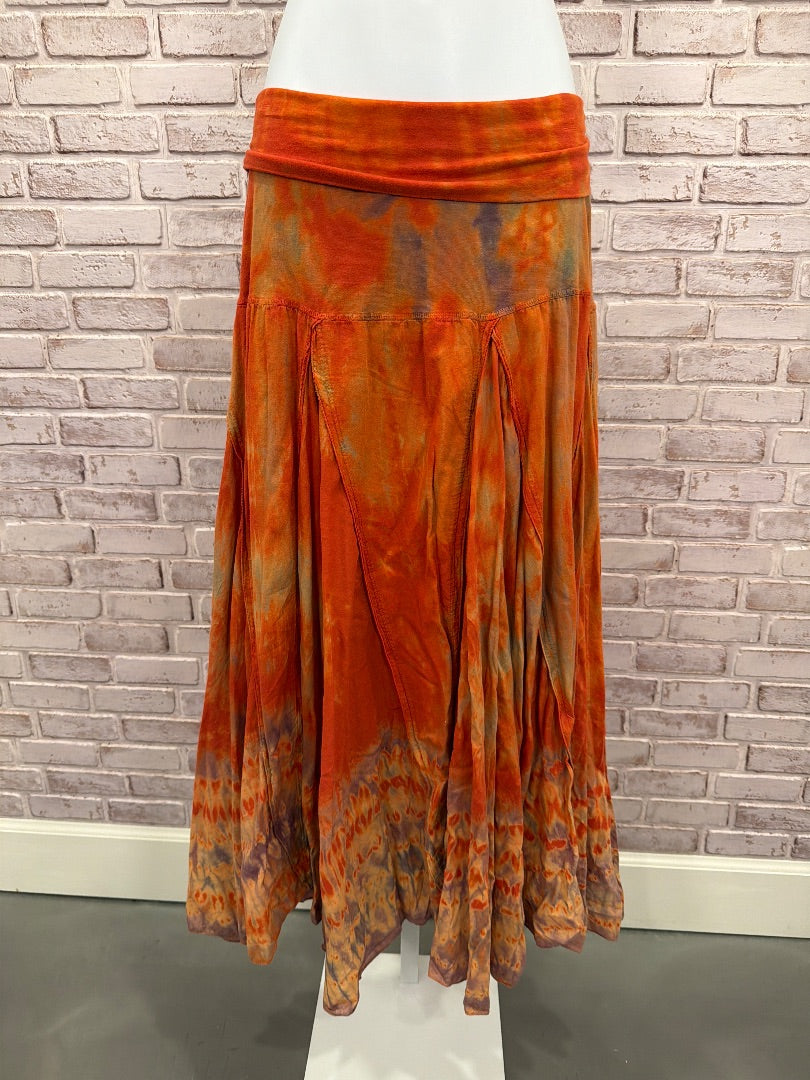 Solitaire Skirt, Orange tie dye, Small, Used - Good