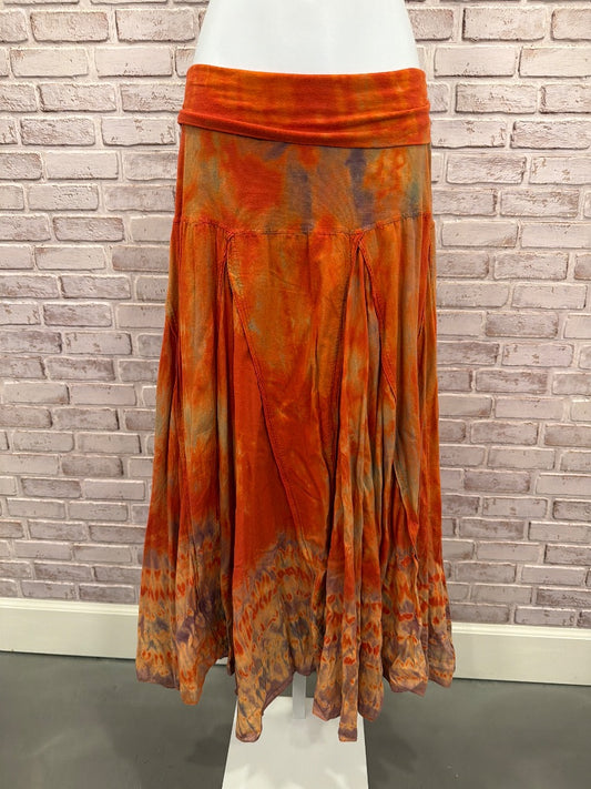 Solitaire Skirt, Orange tie dye, Small, Used - Good