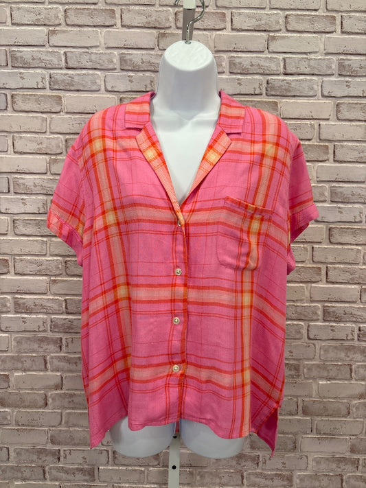 Paige Shirt, Pink plaid, Medium, Used - Good