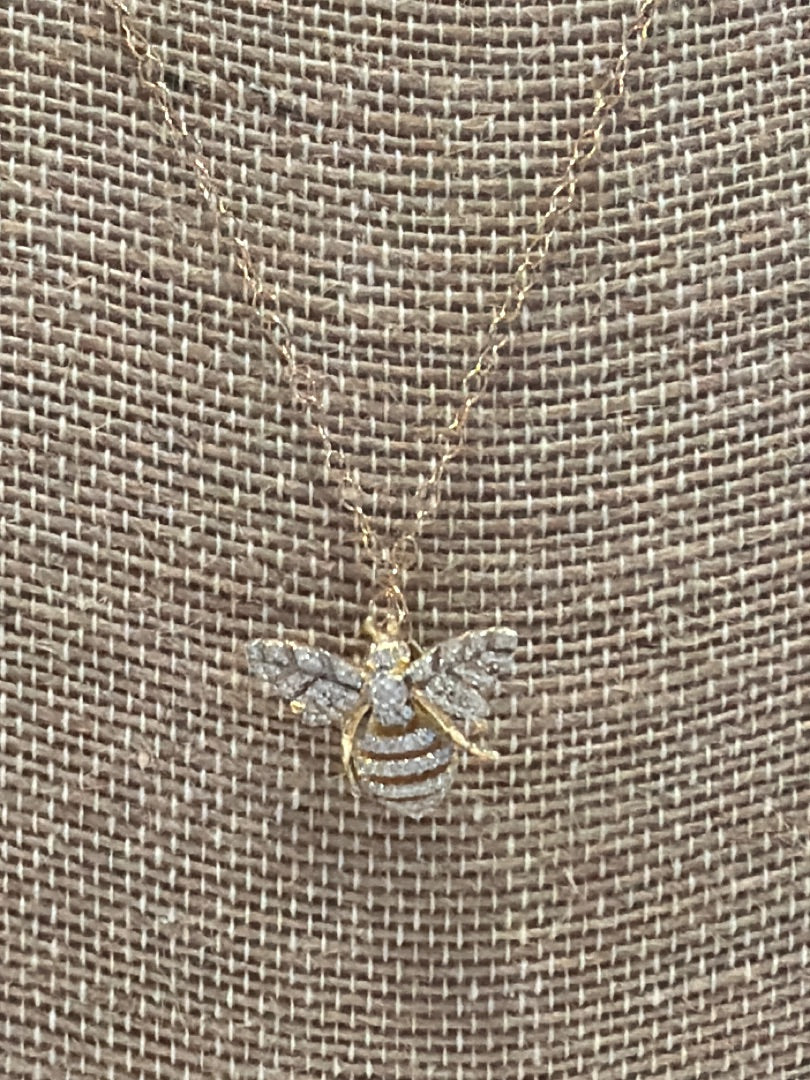 Various Sterling Silver Bee Necklace, Gold, One Size, Used - Good