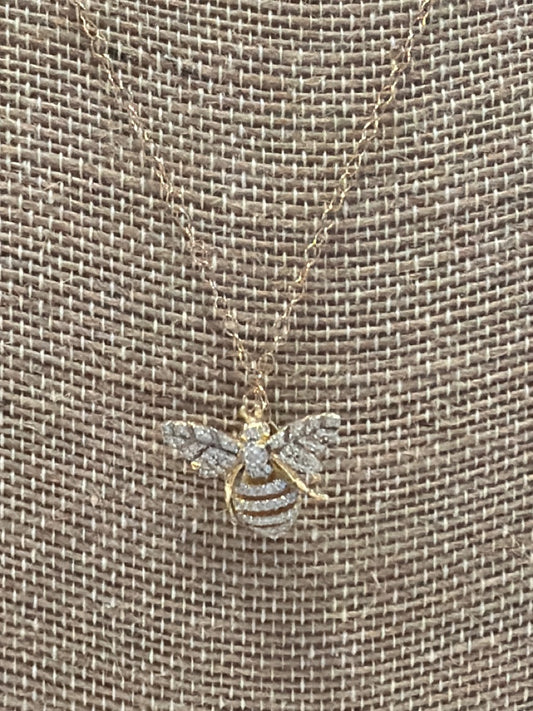 Various Sterling Silver Bee Necklace, Gold, One Size, Used - Good