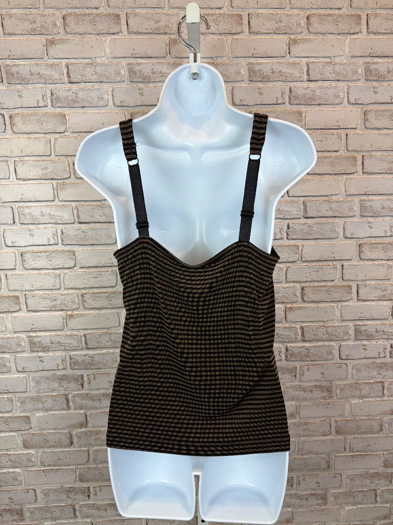 Chicos Tank top, brown/black multi, 1, Used - Good