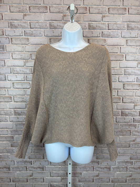 Wearing your heart on your sleeve cotton Sweater, Beige, Small, Used - Excellent