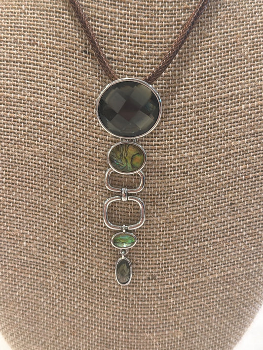 Lia Sophia Necklace, Brown/green, One Size, Used - Excellent