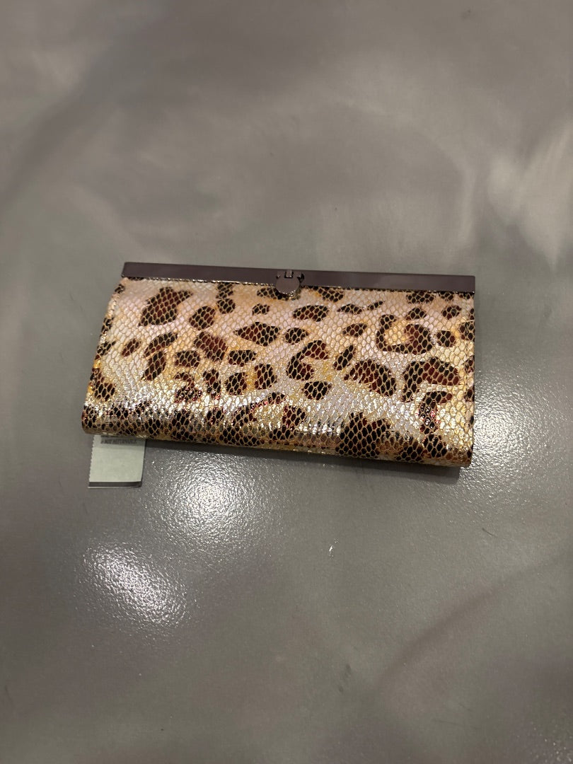 Cache Wallet, Gold leopard, One Size, New With Tags