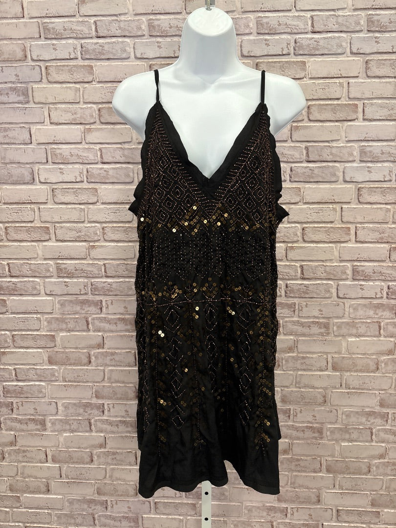 Free People Dress, Black/bronze, Medium, New With Tags