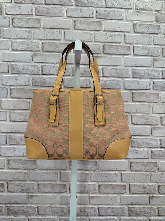 Coach Handbag, pink/tan, One Size, Used - Good