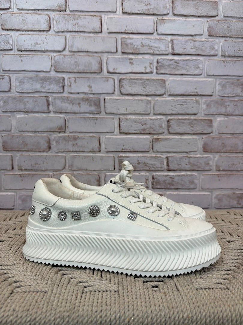 Circus NY Bedazzled Sneakers – White, Size 9 – Excellent Condition