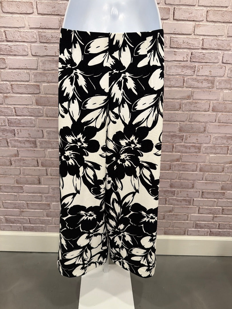 Boston Proper Pants, black/white multi, Large, New With Tags