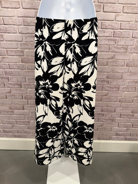 Boston Proper Pants, black/white multi, Large, New With Tags