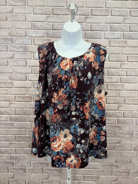 Calvin Klein Tank, Purple floral multi, XXL, New With Tags