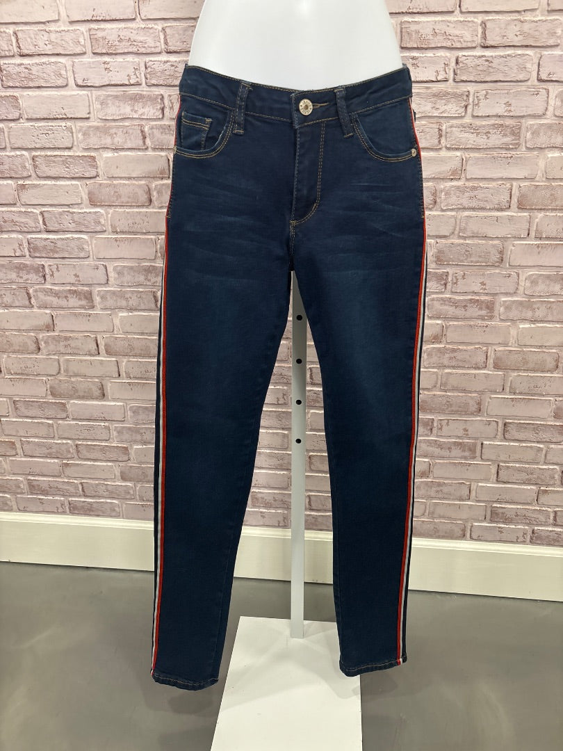 Nina Rossi Jeans, Dark denim/red, 3, New With Tags